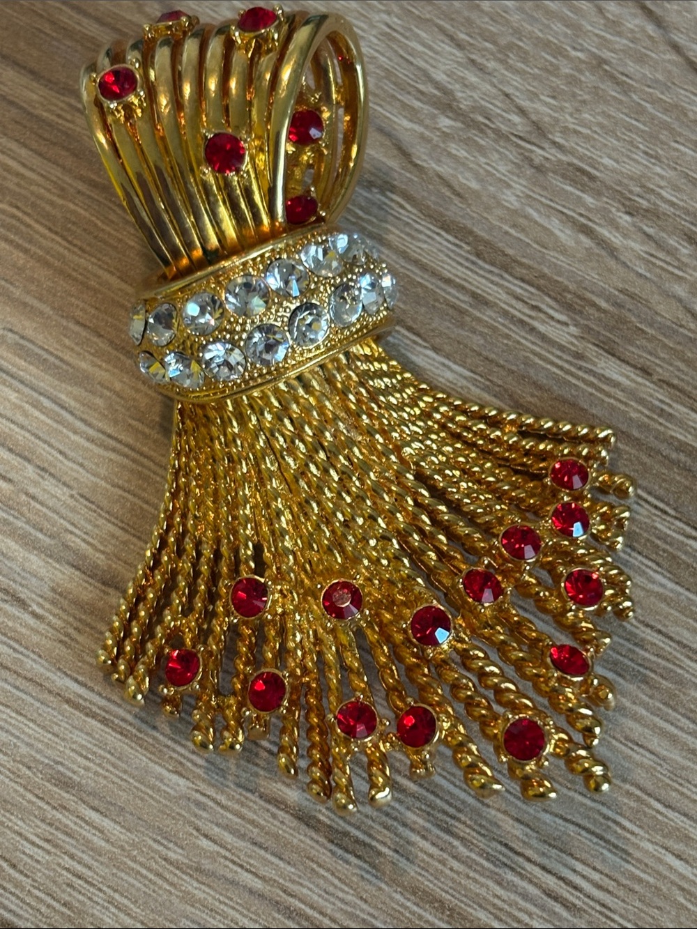 RARE !!!!Camrose & Kross JBK Jackie Kennedy gold-plated tassel and wheat brooch